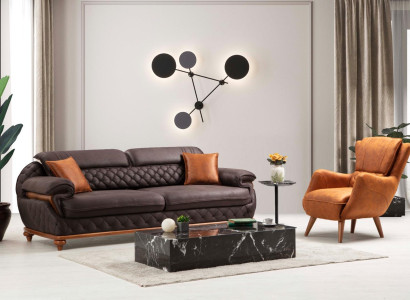 Modern Complete Living room Set Armchair Sofa Couch Upholstery Seater Three Seater